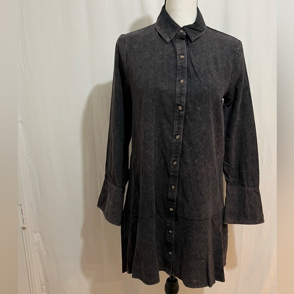 Wild Fable Long sleeve shirtdress multiple sizes Color stoned washed black